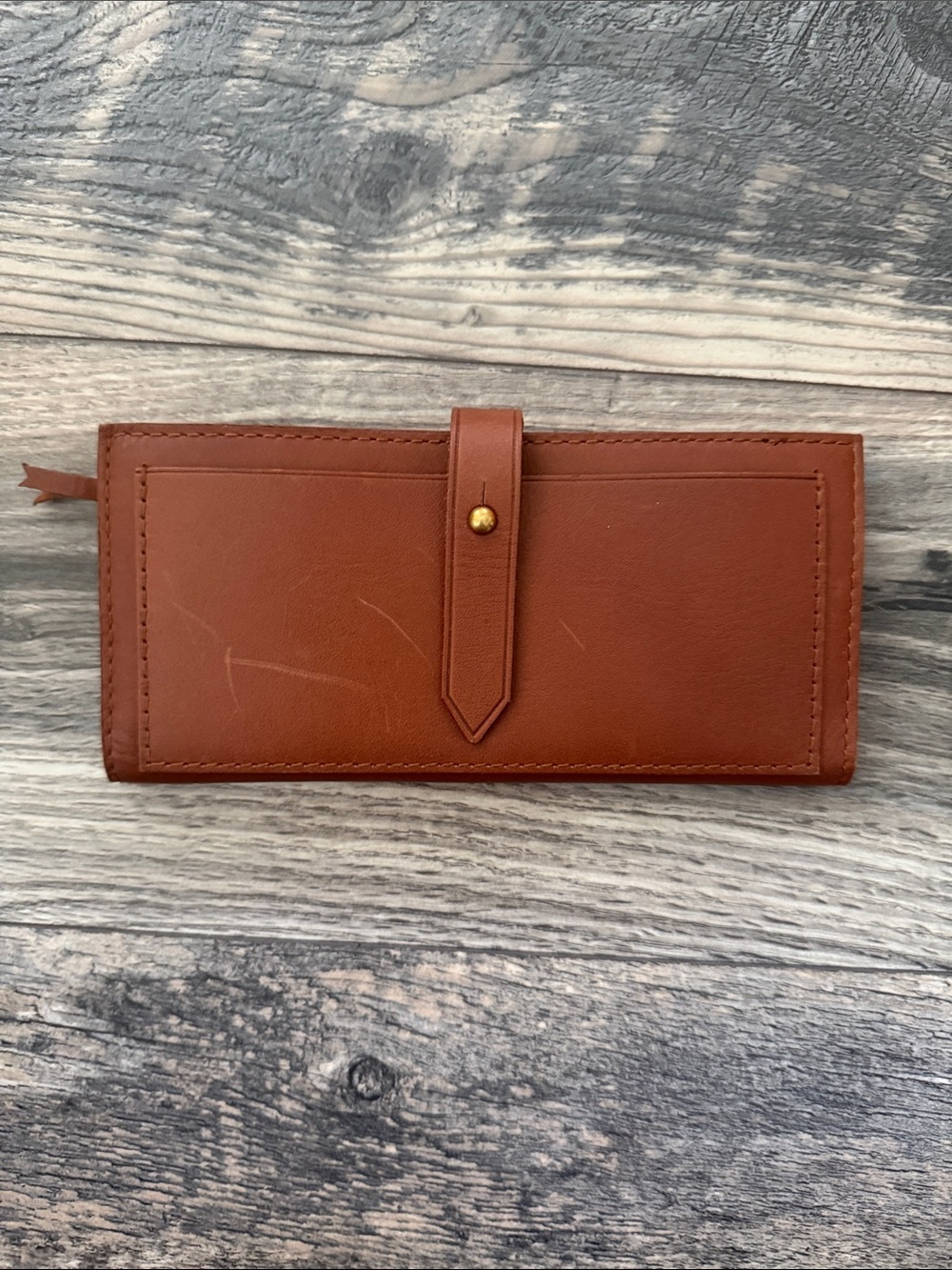 Madewell Brown Leather Snap Tab Wallet